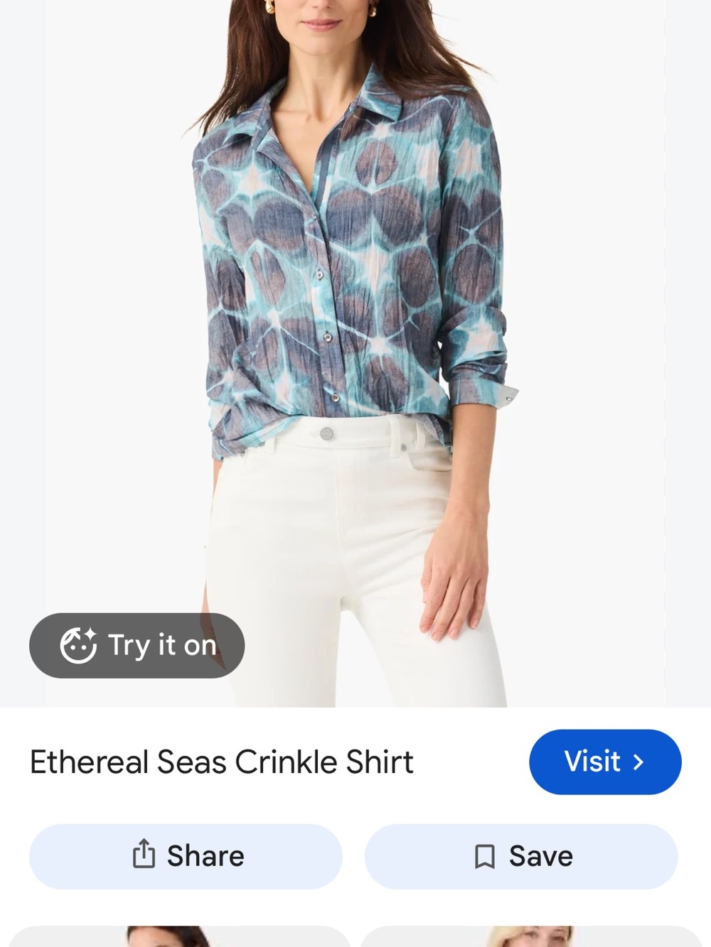 NIC+ZOE Women’s Lightweight Button-Front Shirt Etherial Seas